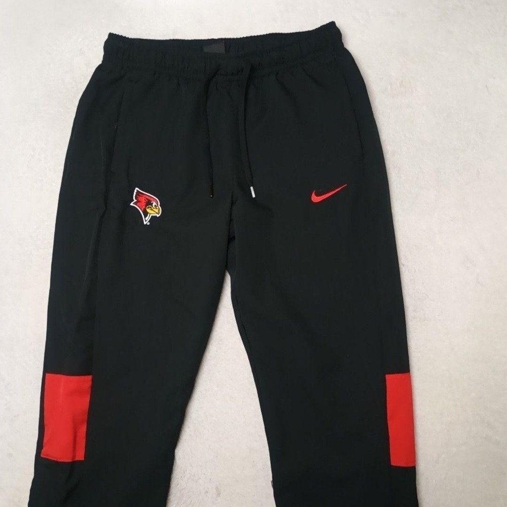 Nike Illinois State Redbirds Pants Mens S Black Dri-FIT Basketball Swoosh Gym